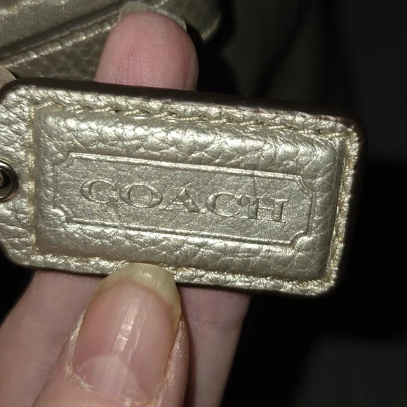 Coach Gold Metallic Pebbled Leather Hobo - Picture 7 of 10